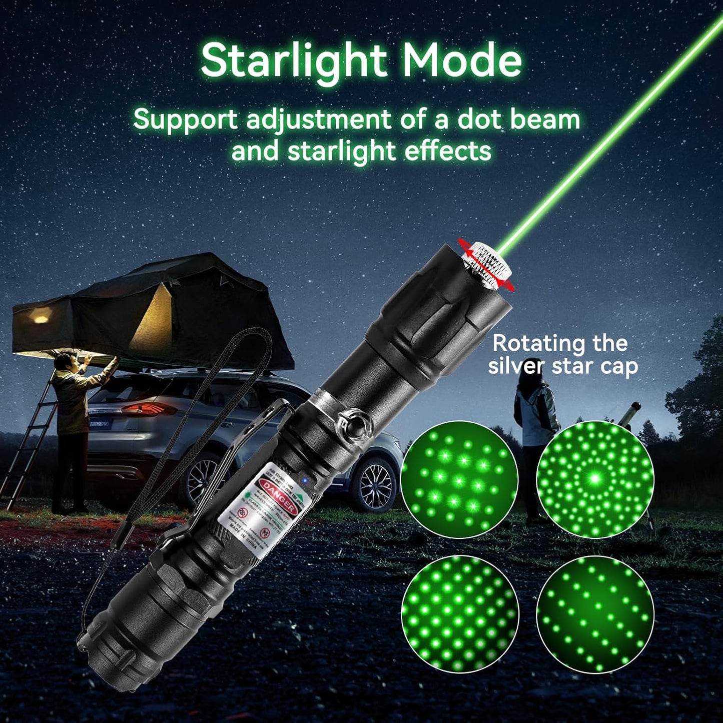 Wiederaufladbare grüne LED-Taschenlampe für den Außenbereich