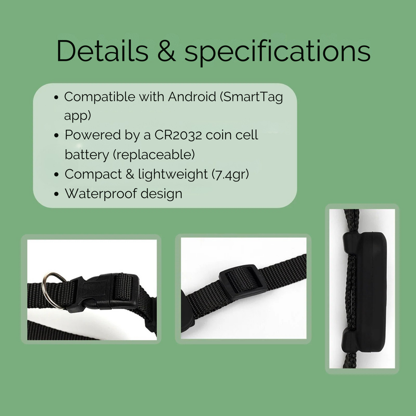 AnimalTracker Mini – Intelligenter Bluetooth-Halsband-Tracker für Hunde und Katzen
