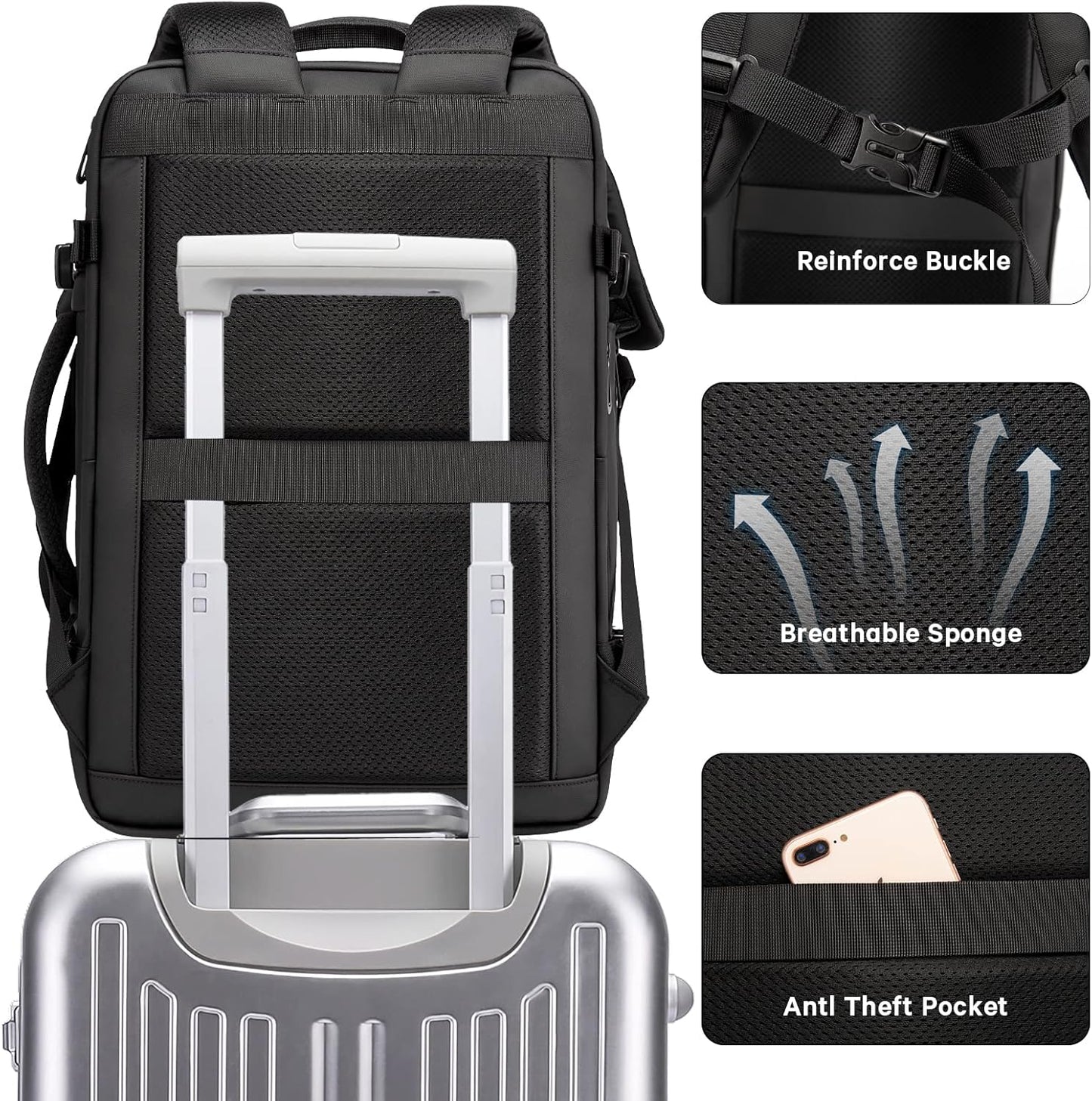 Erweiterbarer 26–45L wasserdichter Reisen-Rucksack mit Laptop-Fach & Duffle-Trage | Karnz