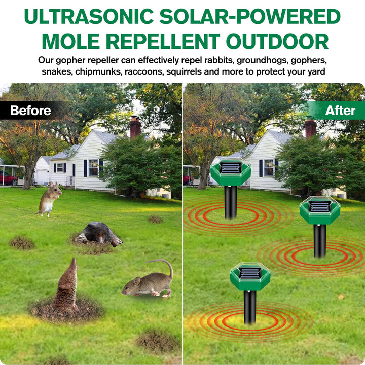 Ultraschall Maulwurfabwehr 4er Pack