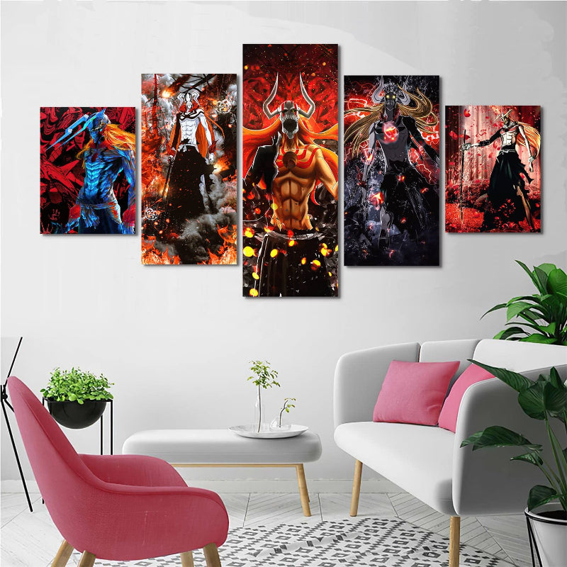 Set aus 5 Wandbildern mit dem Motiv „Seelenreißer“