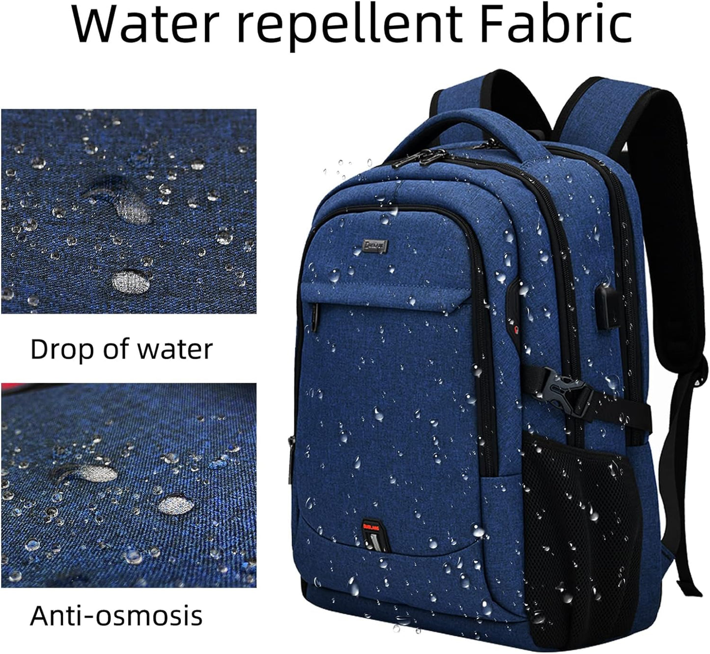 Wasserabweisender Reise-Laptop-Rucksack mit USB-Anschluss & organisierter Aufbewahrung | Karnz