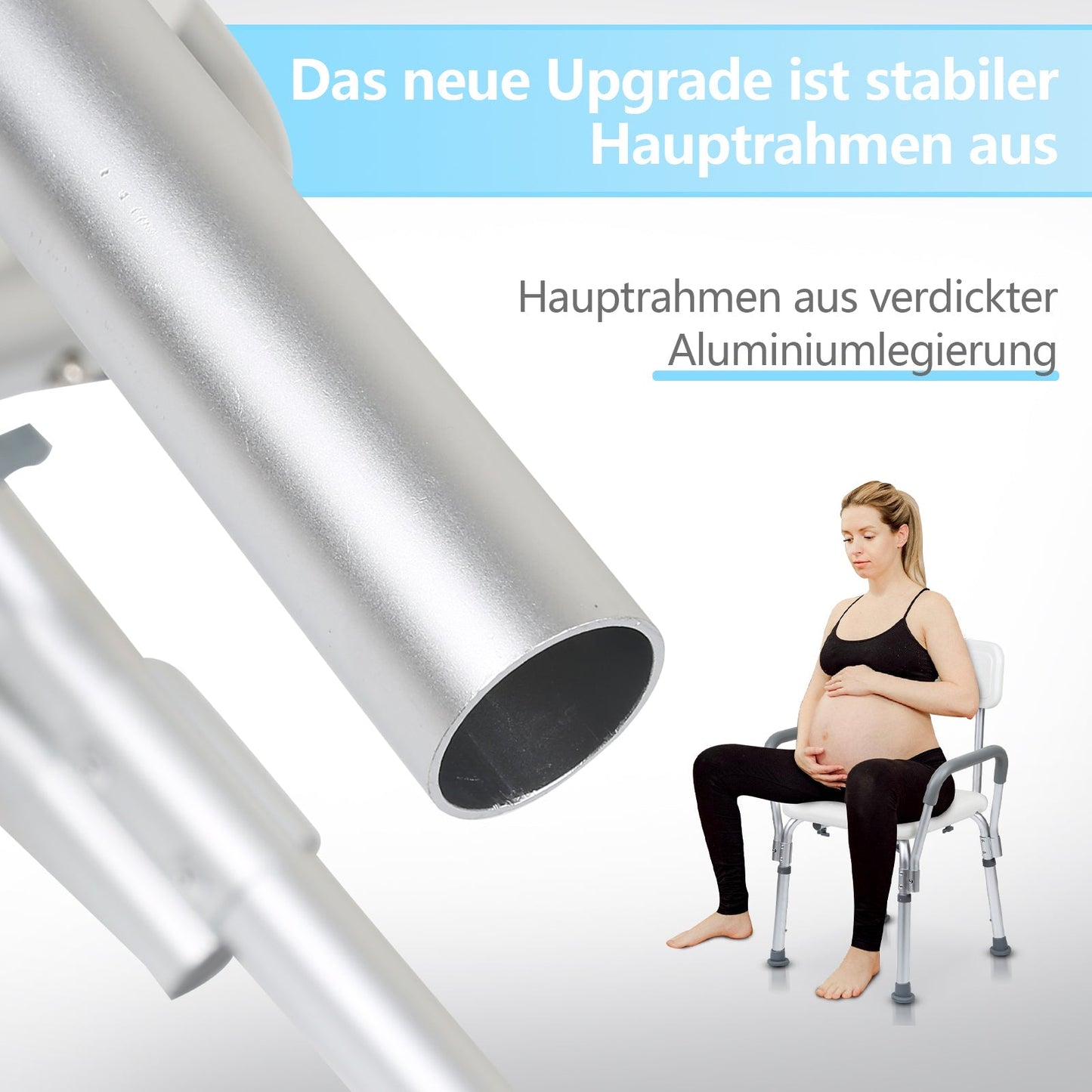 Duschhocker Höhenverstellbar Badhocker mit Rückenlehne | Karnz