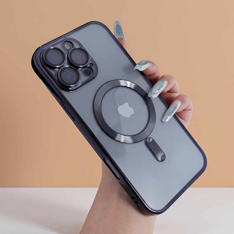 Magnetische TPU-Handyhülle Transparent Silber für iPhone 11–17