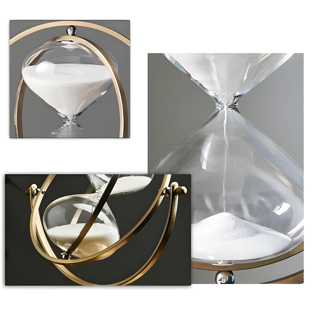 Elegante Sanduhr mit beruhigendem Sandfluss und Stil Karnz