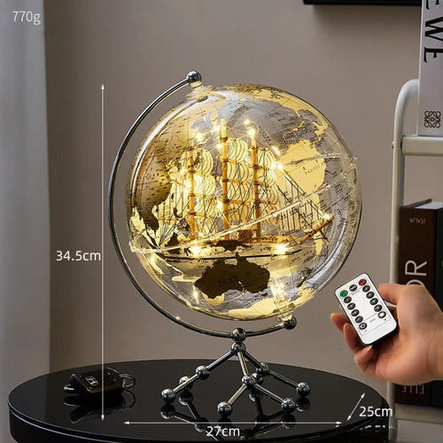 Golden Sail Weltkarte Dekor LED Licht | Karnz