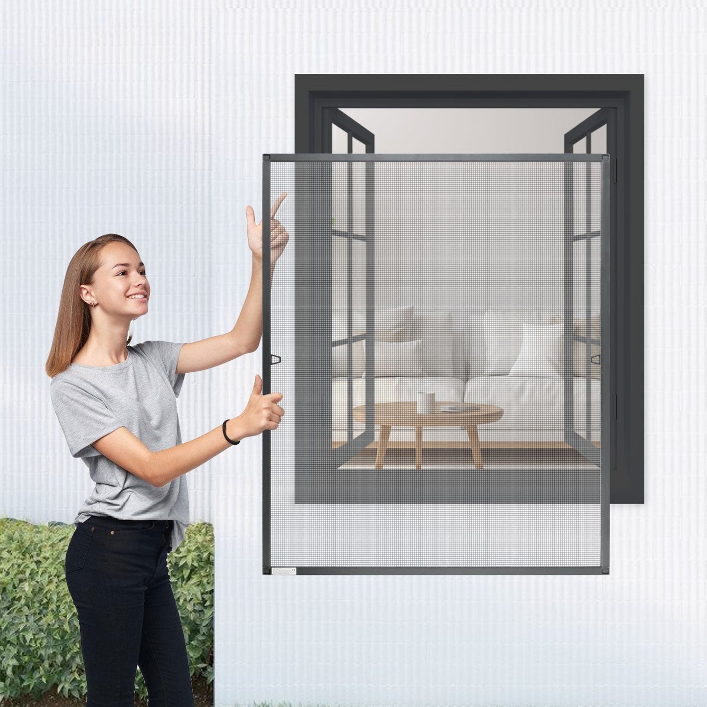 Fliegengitter Fenster Insektenschutz Anthrazit | Karnz