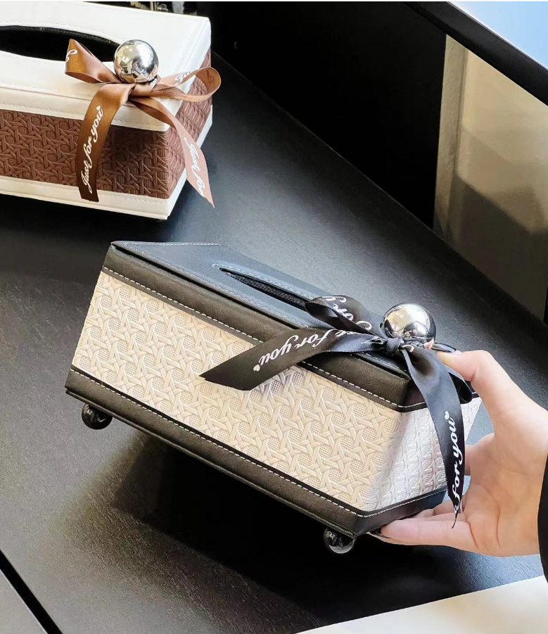 Modèra Premium Taschentuchbox aus Kunstleder | Stilvoller und langlebiger Taschentuchorganizer für moderne Räume
