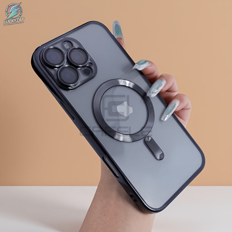 Magnetische TPU-Handyhülle Transparent Silber für iPhone 11–17