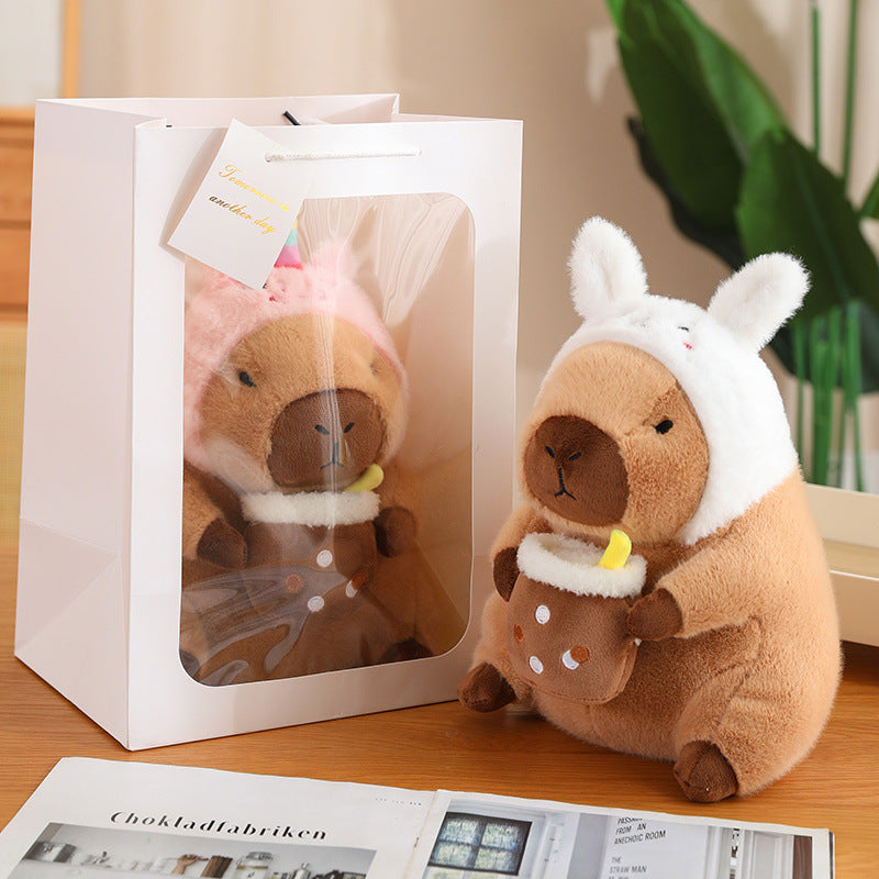 Karnz | CuddleCapy Kuschelpuppe Plüsch | Capybara & Hase Design | Weiches Kuscheltier in Verschiedenen Stilen & Größen