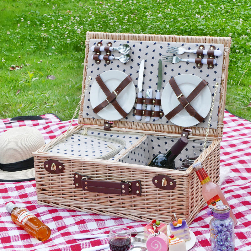Damen Picknickkorb mit integriertem Geschirrset und isoliertem Kühlbereich Karnz