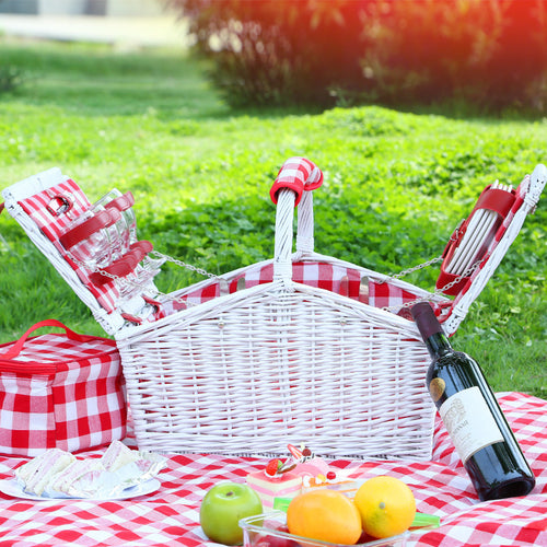 Damen Picknickkorb mit umfangreicher Ausstattung und Kühlbox Karnz