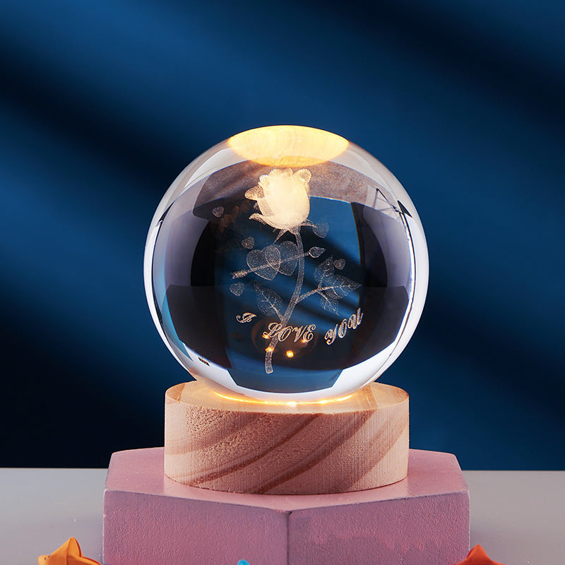 CrystalLight – 3D-Kristall-Nachtlampe mit LED-Beleuchtung | Stimmungsbeleuchtung für Schlaf- oder Wohnzimmer