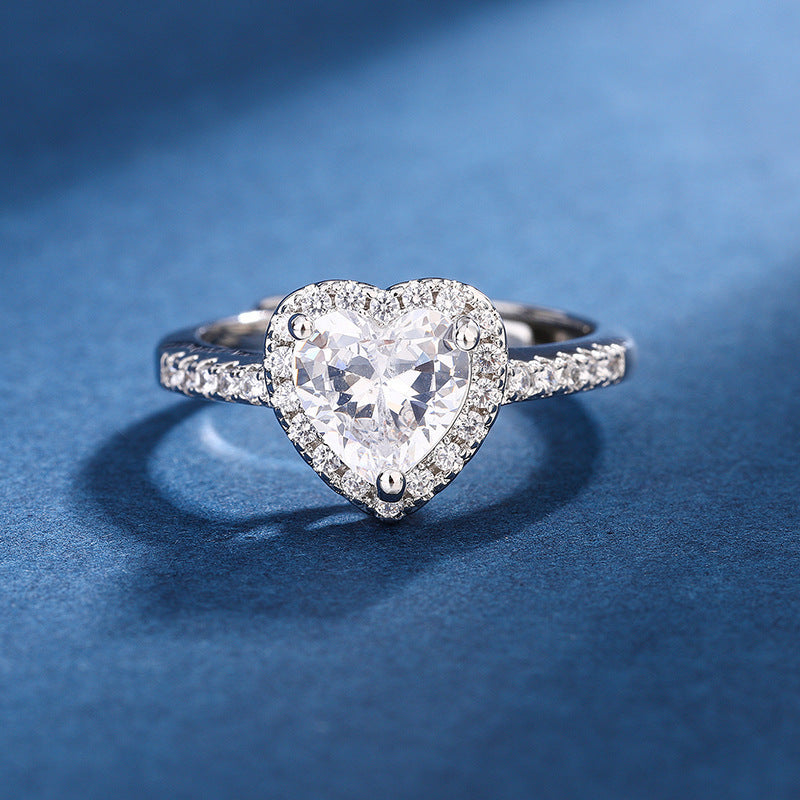 Diamant-Liebes-Pfirsichherz-Ring