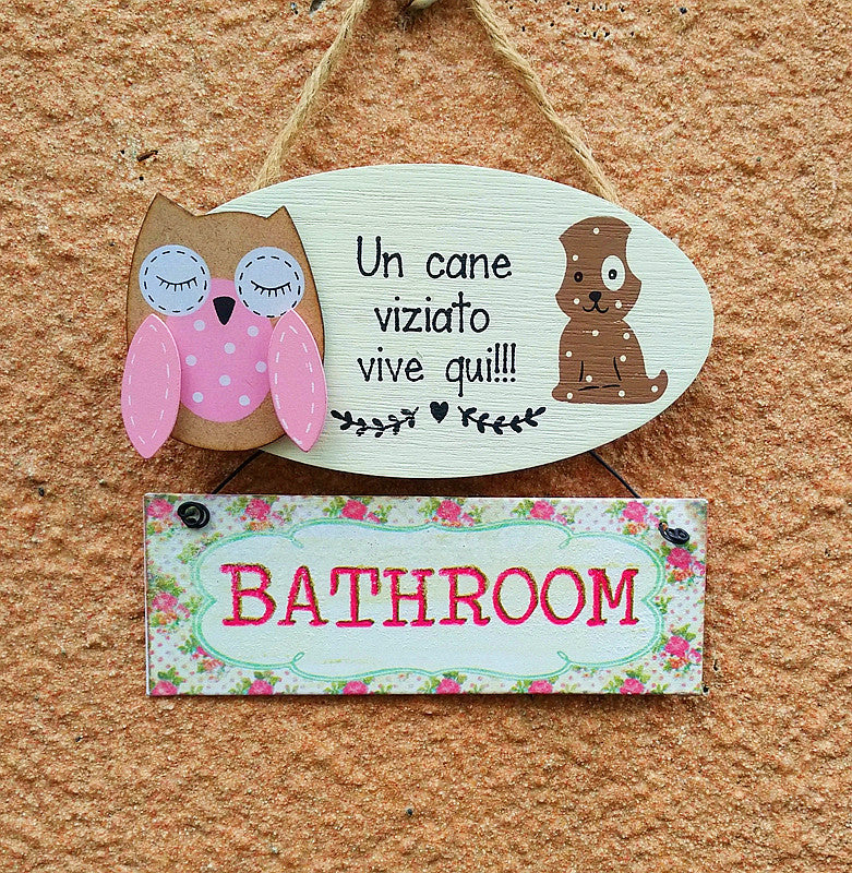Dekoratives Eulen-Themen-Bad-Schild