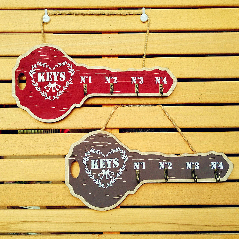 Vintage Schlüssel-förmiger Wandhaken Rack