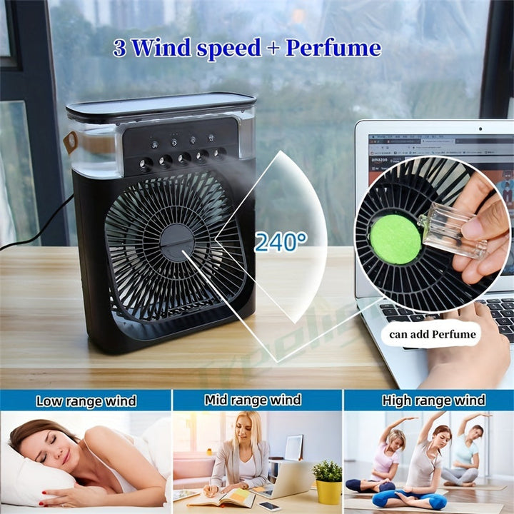 5A 2V Tragbare 600ml Spray Kühler Ventilator Schreibtisch USB Wiederaufladbarer Parfüm Luftbefeuchter Klimaanlage A/C Kühler Ventilator 3 Windgeschwindigkeiten | Karnz