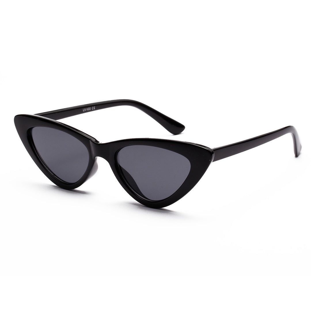 Damen Cat-Eye Sonnenbrille mit transparenter Rahmenkonstruktion und gelben Gläsern Karnz