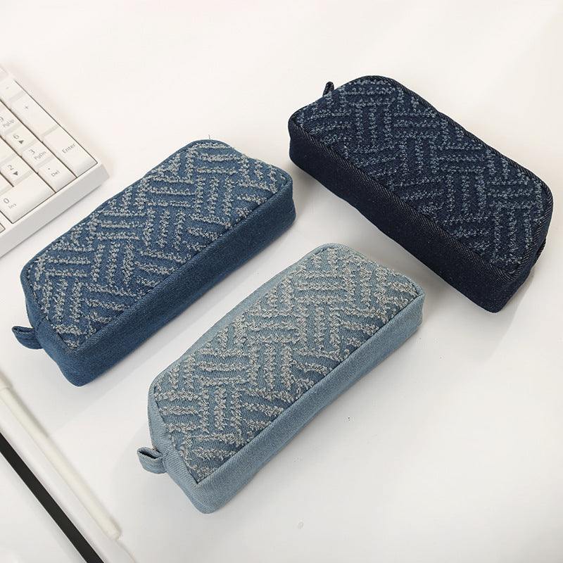 Denim Texturiertes Federmäppchen
