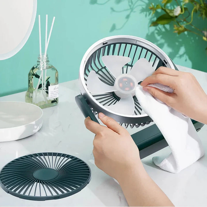 Kompakter wiederaufladbarer USB Tischventilator für Zuhause, Büro und im Freien | Karnz