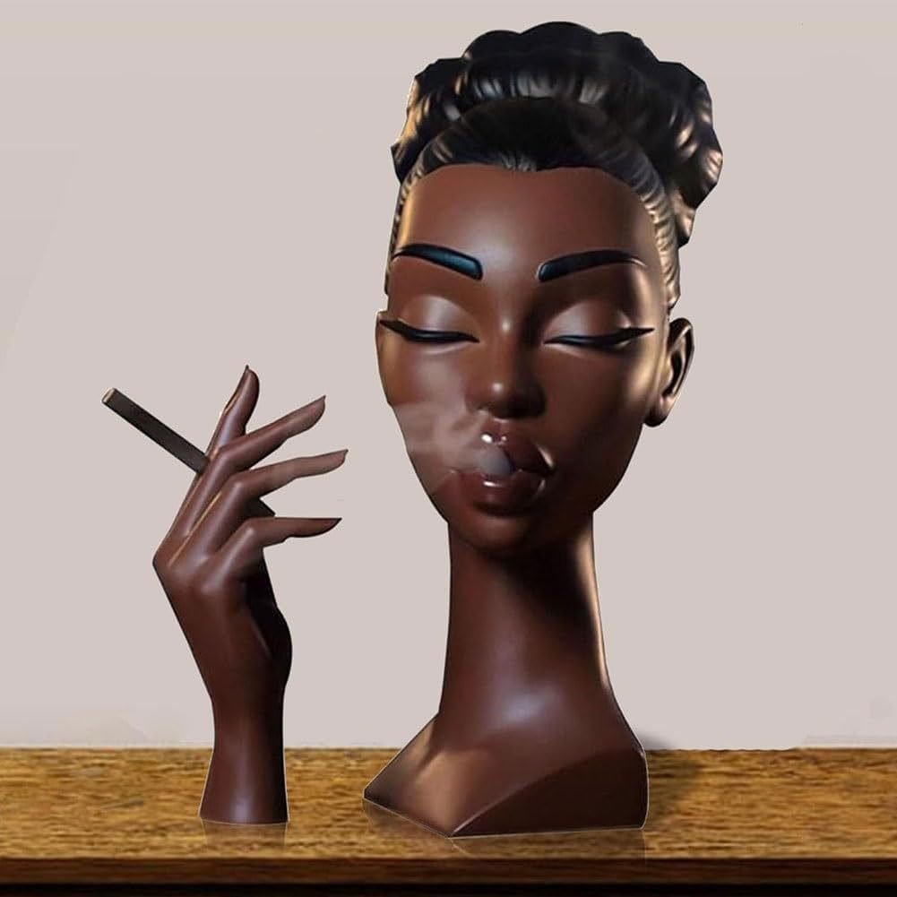 Räuchergefäß-Statue | Künstlerisches Harzdesign | Rückfluss-Raucheffekt | 19,8 cm