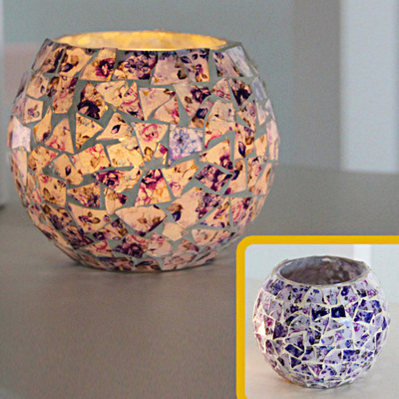 Europäischer Retro Glas Mosaik Teelichthalter