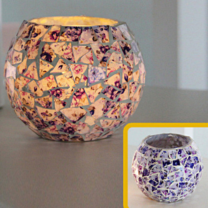 Europäischer Retro Glas Mosaik Teelichthalter