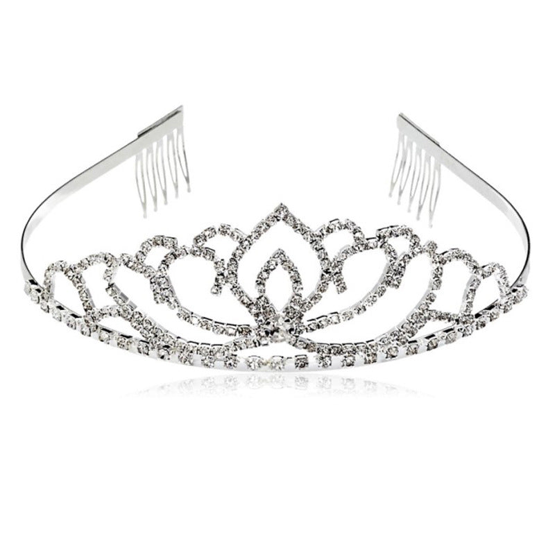 Damen Elegante Strass-Tiara mit floralem Design Karnz