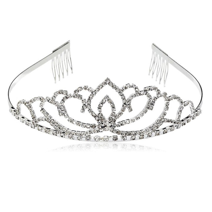 Damen Elegante Strass-Tiara mit floralem Design Karnz