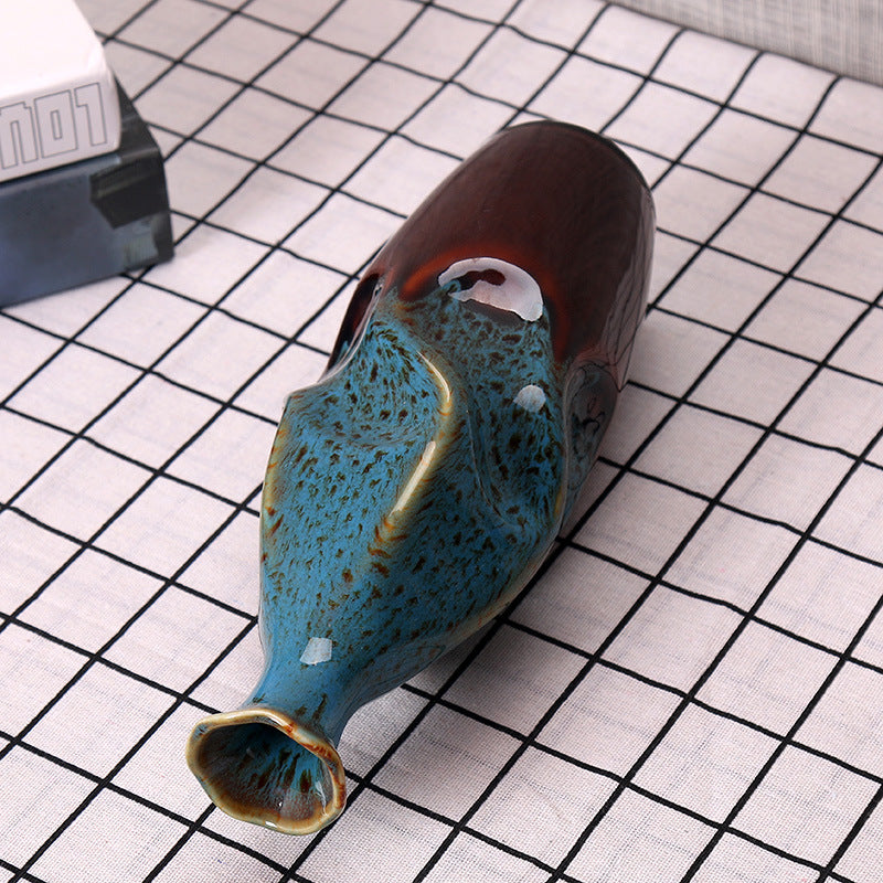 Artisanale Keramische Dekorative Flasche Vase Karnz