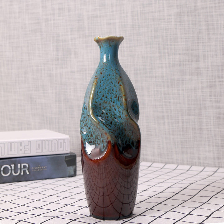 Artisanale Keramische Dekorative Flasche Vase Karnz