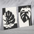Schwarze und beige Monstera, 2er-Set Kunstdrucke