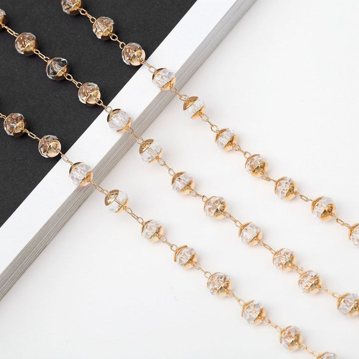 Elegante Kristall Brillen Kette Karnz