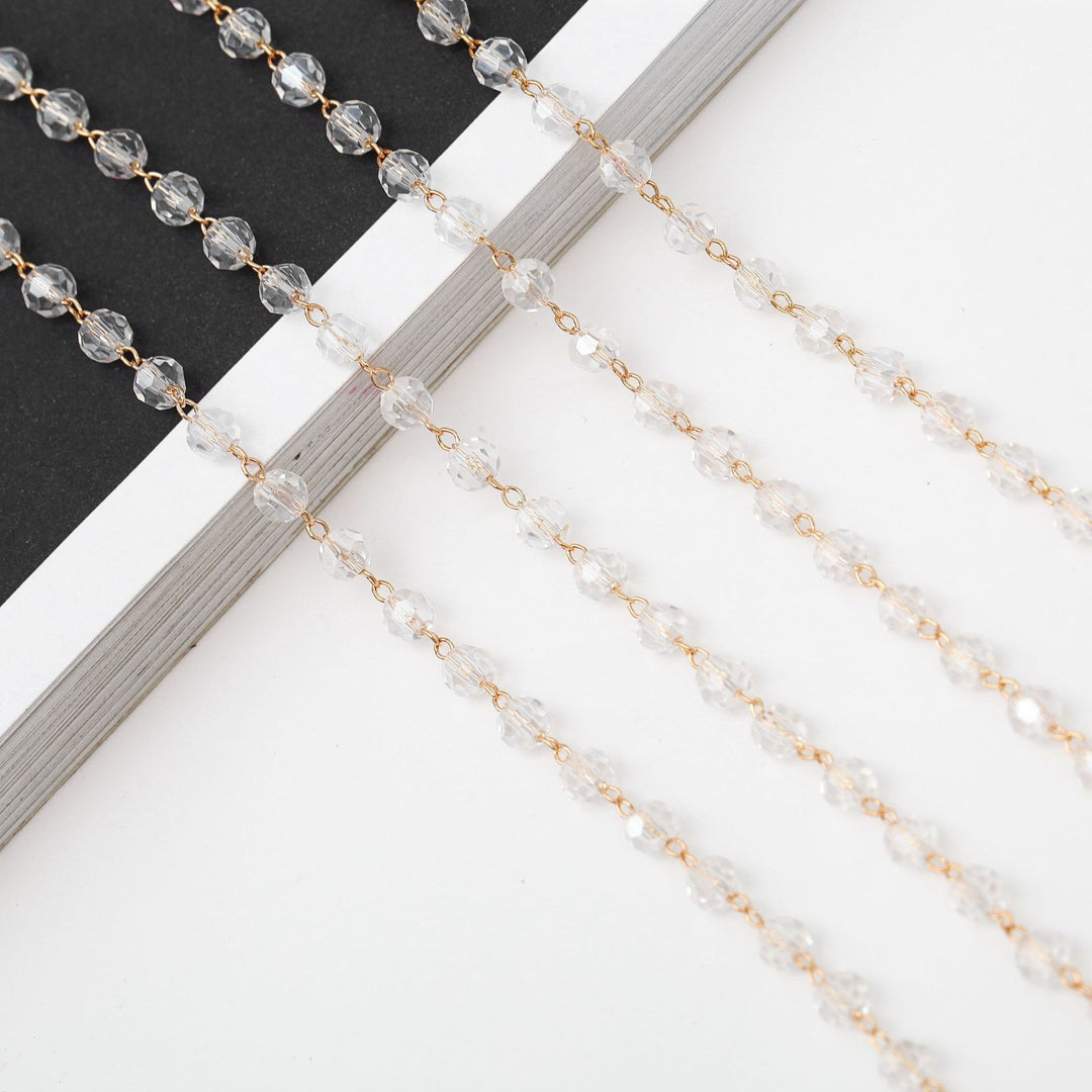 Elegante Kristall Brillen Kette Karnz