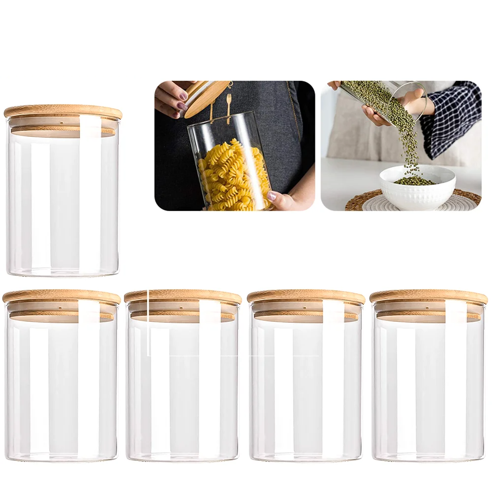 PureVorrat Glasbehälter Set – Vorratsdosen mit Holzdeckel | Luftdicht & Stilvoll | Moderne Küchenaufbewahrung | Karnz
