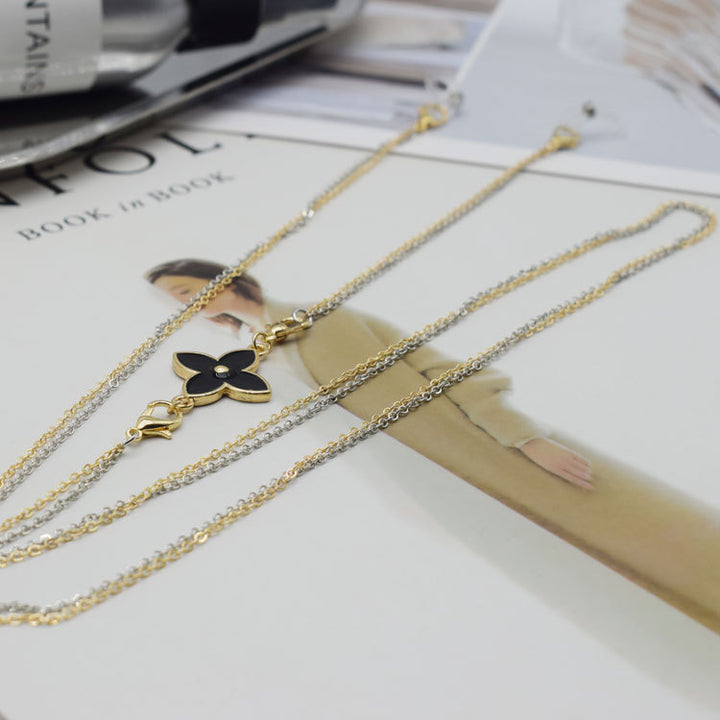 Dual-Layered Floral Pendant Necklace Karnz