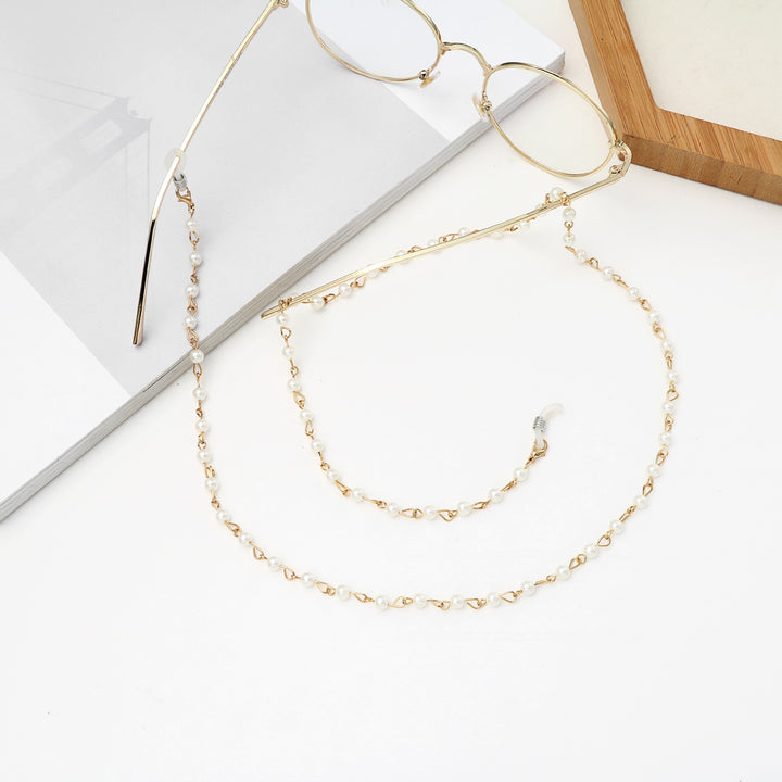 Elegante Perlen Brillen Kette Karnz