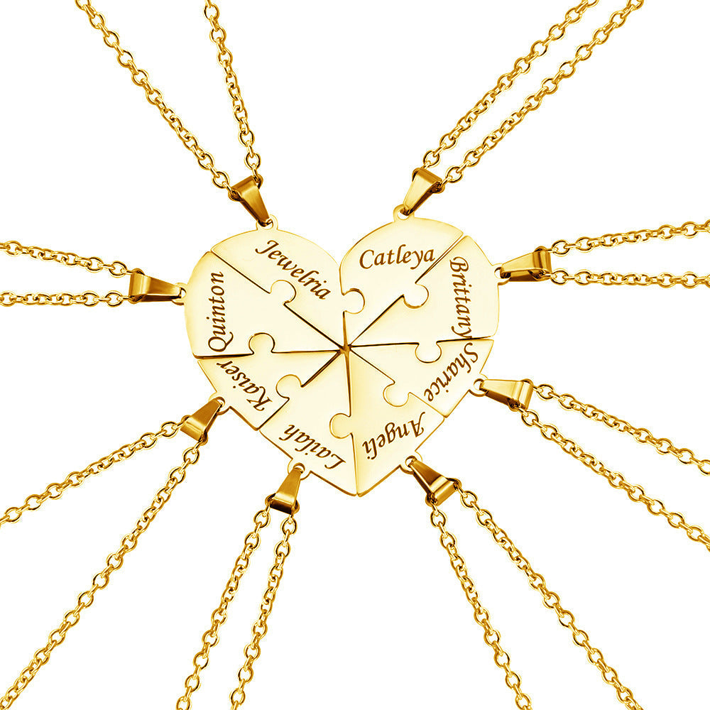 Karnz | Personalisierte Familienherz-Puzzle-Halskette