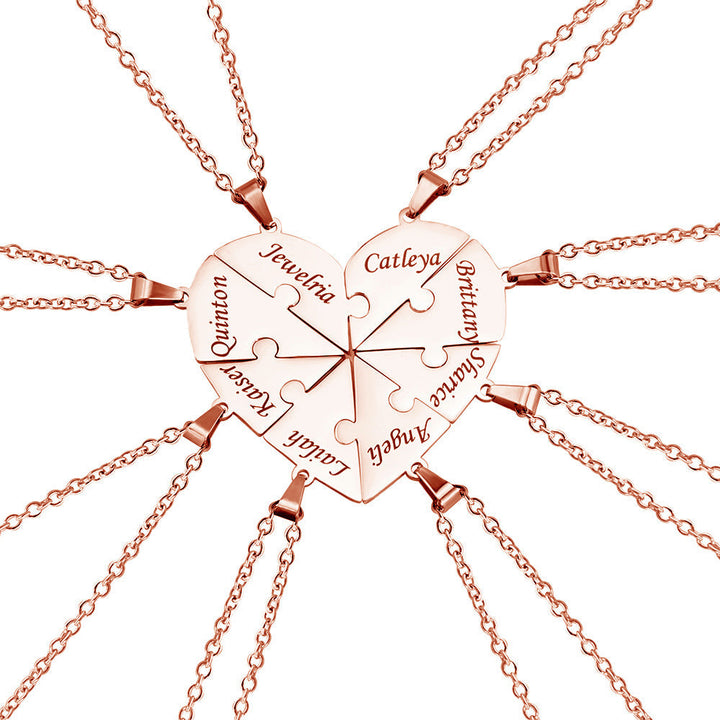 Karnz | Personalisierte Familienherz-Puzzle-Halskette