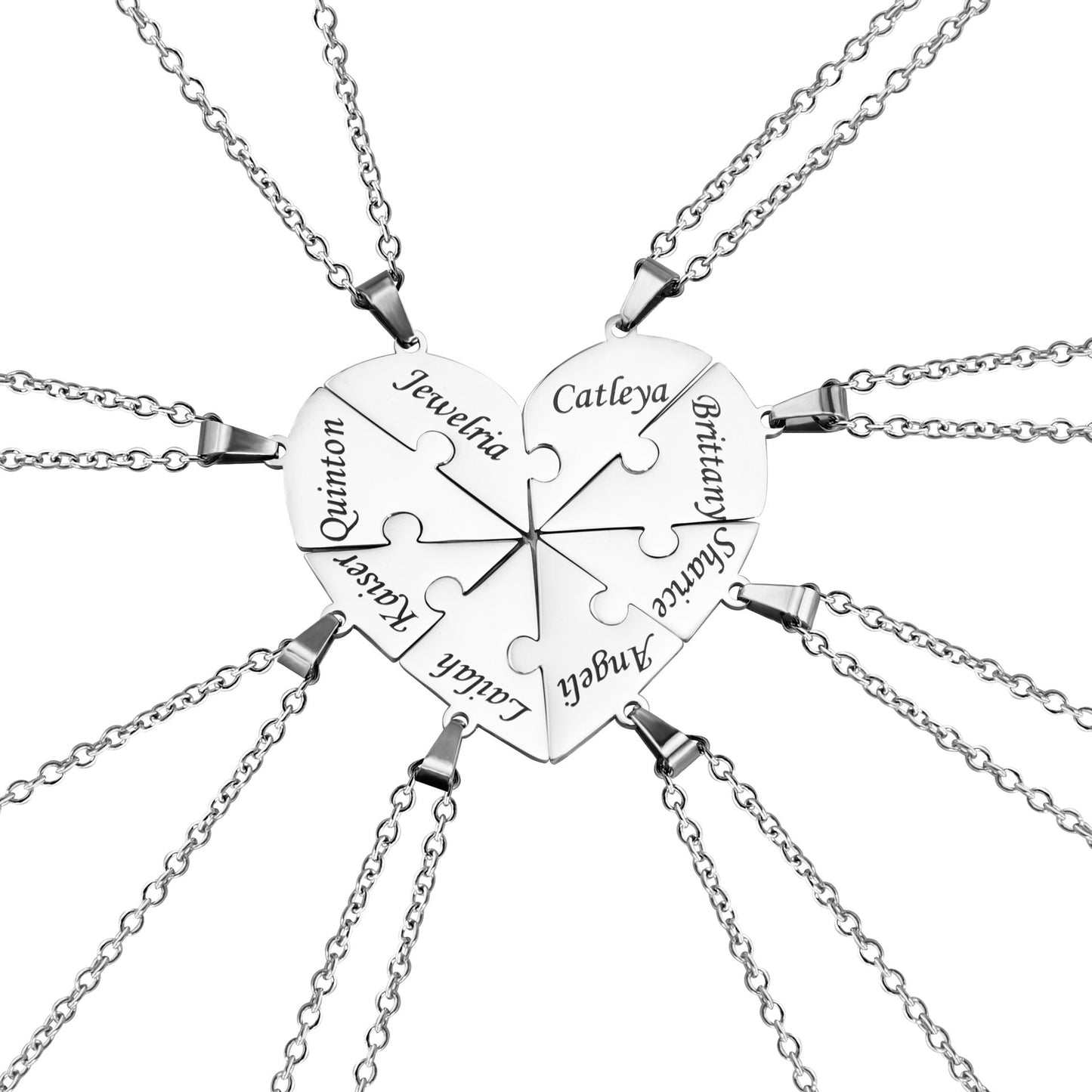 Karnz | Personalisierte Familienherz-Puzzle-Halskette