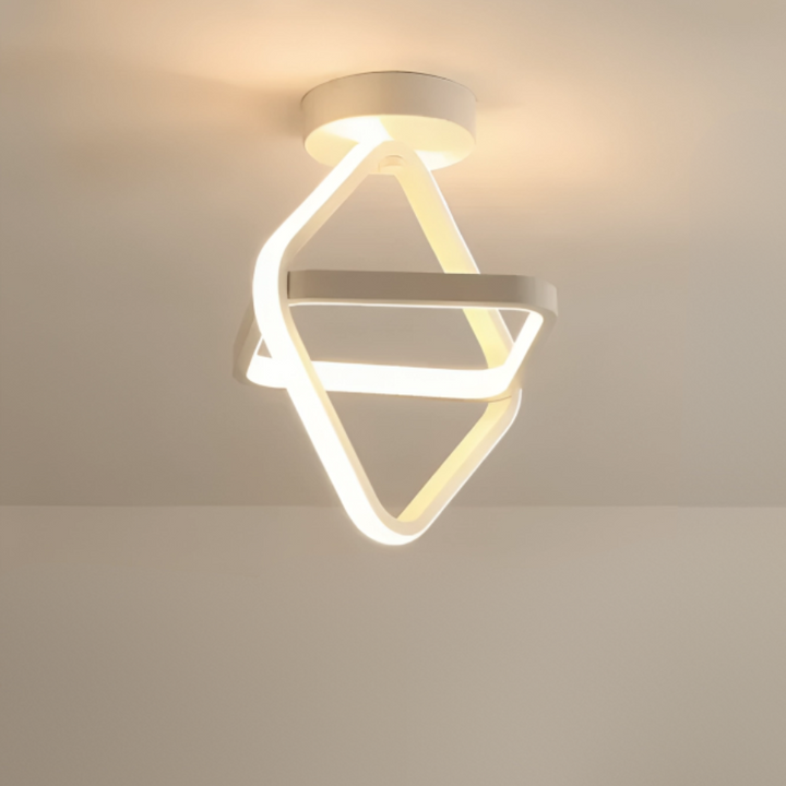 Moderne LED-Deckenleuchte 18 W | Kreatives Design mit 2 Ringen | Energieeffiziente Beleuchtung für Wohnzimmer & Büro 24 cm