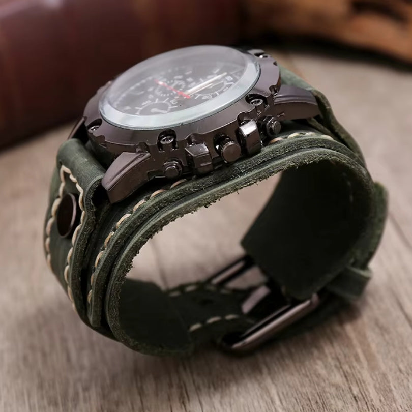 Klassische Lederarmbanduhr