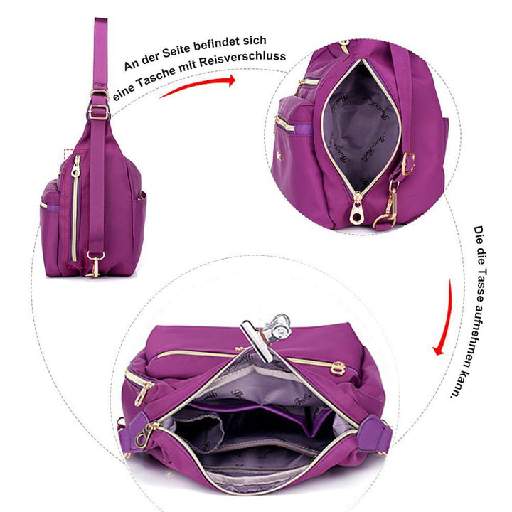 Tasche mit doppelten Reißverschlüsse, Rucksack, Handtasche und Umhängetasche | Karnz