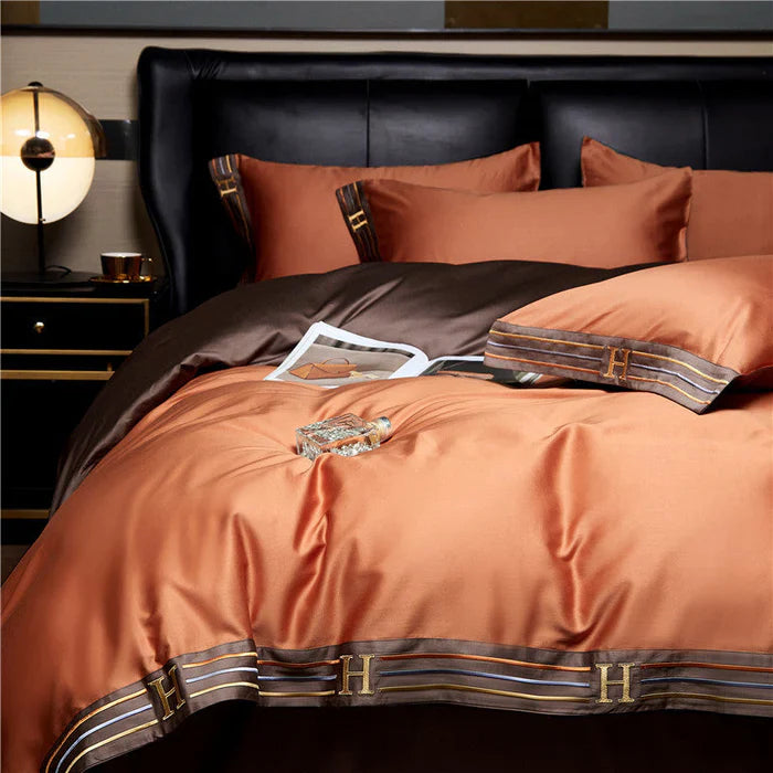 Satin Baumwolle Bestickte Bettwäsche Set - Luxora | Karnz