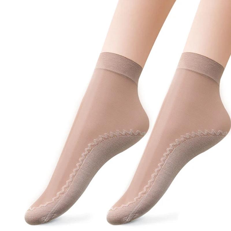 Seidige, rutschfeste Baumwollsocken, 5 Paar