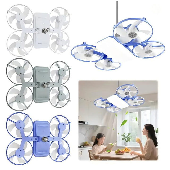 Moderner Deckenventilator mit vier Blättern und Licht | Karnz