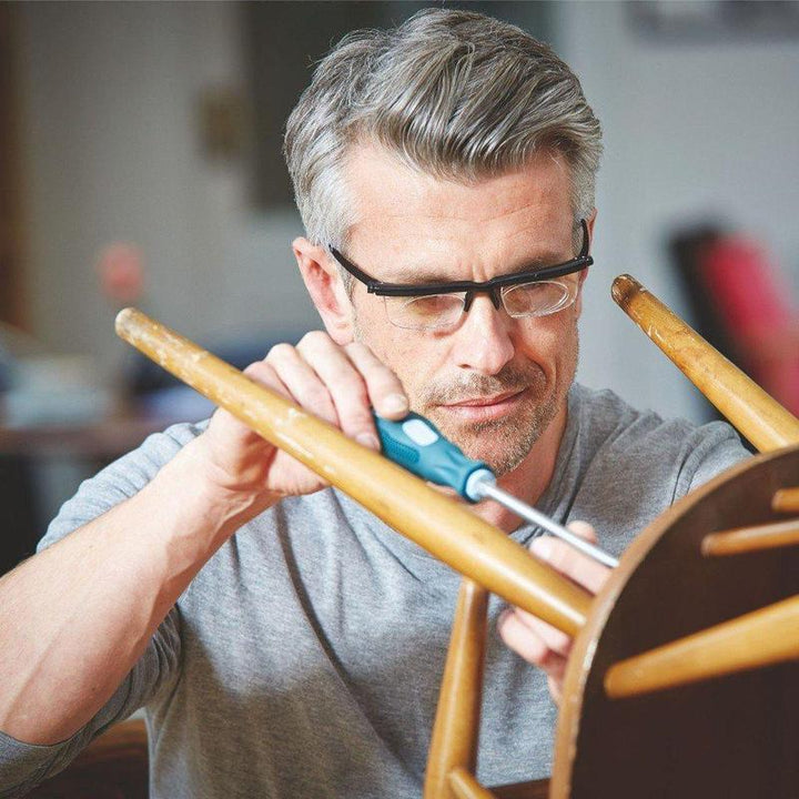 Karnz | Einstellbare Fokus-Brille | Variabler Dioptrien-Bereich (-6,0 bis +3,0) | Unisex | Dual-Lens-Technologie für Nah- & Fernsicht | Robuster Flex-Rahmen