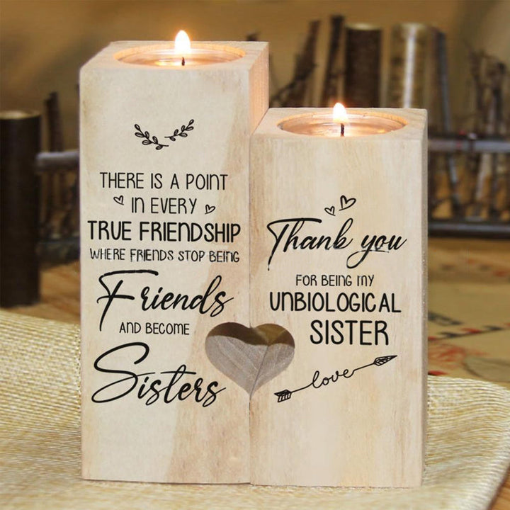 Smile A Lot More - Holz Teelichthalter mit Kerze Geschenk für Ihre Lieben | Karnz
