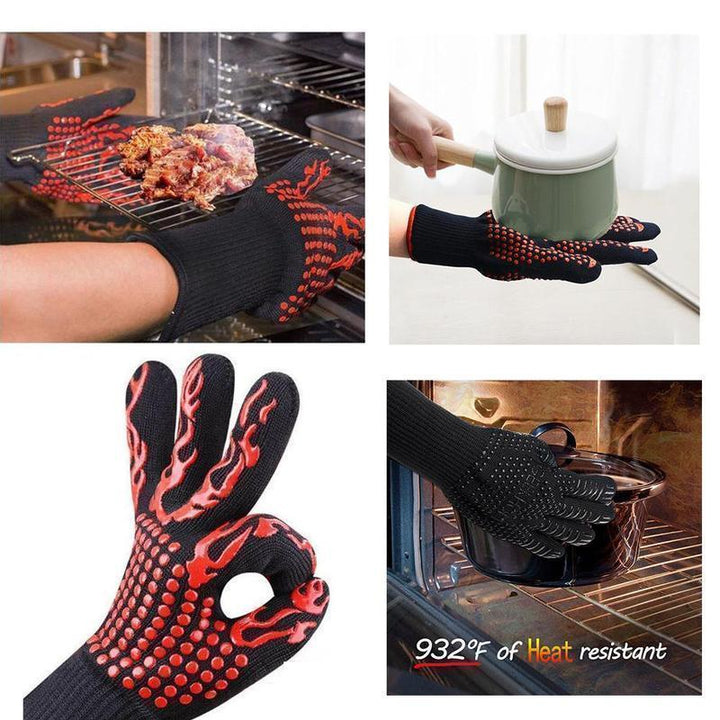Bequee professionelle Grillhandschuhe hitzebeständige Handschuhe - 1 Paar | Karnz