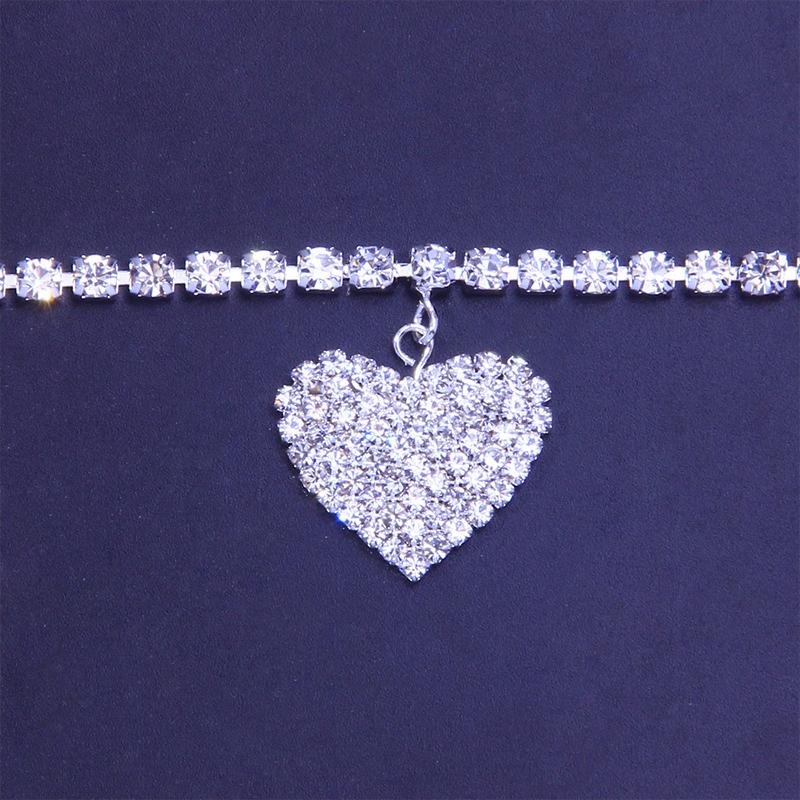Modisches Herz-Strass-Fußkettchen